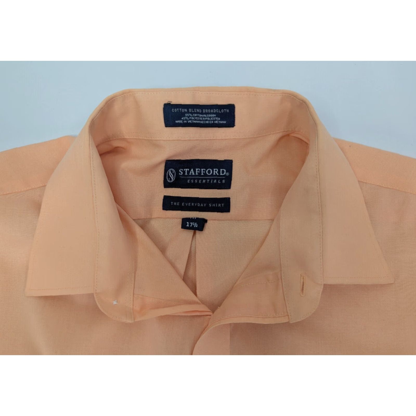 Stafford Stafford Shirt Mens Classic Fit The Everyday Short Sleeve Dress Shirt Orange 17.5 Size US XXL / EU 58 / 5 - 6 Thumbnail