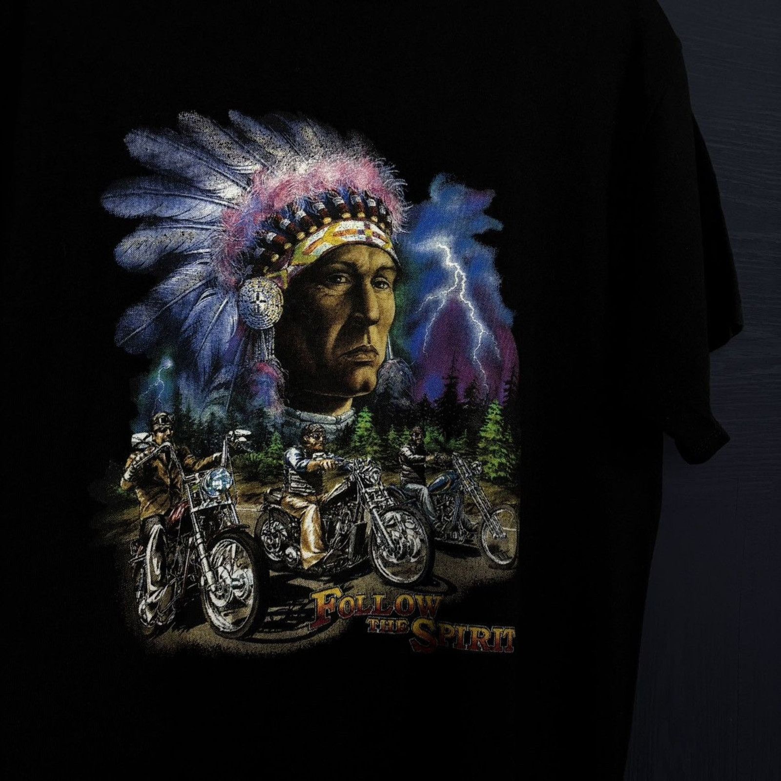 Harley Davidson × Japanese Brand × Vintage 🇺🇸VINTAGE Follow the Spirit Biker T Size US M / EU 48-50 / 2 - 2 Thumbnail