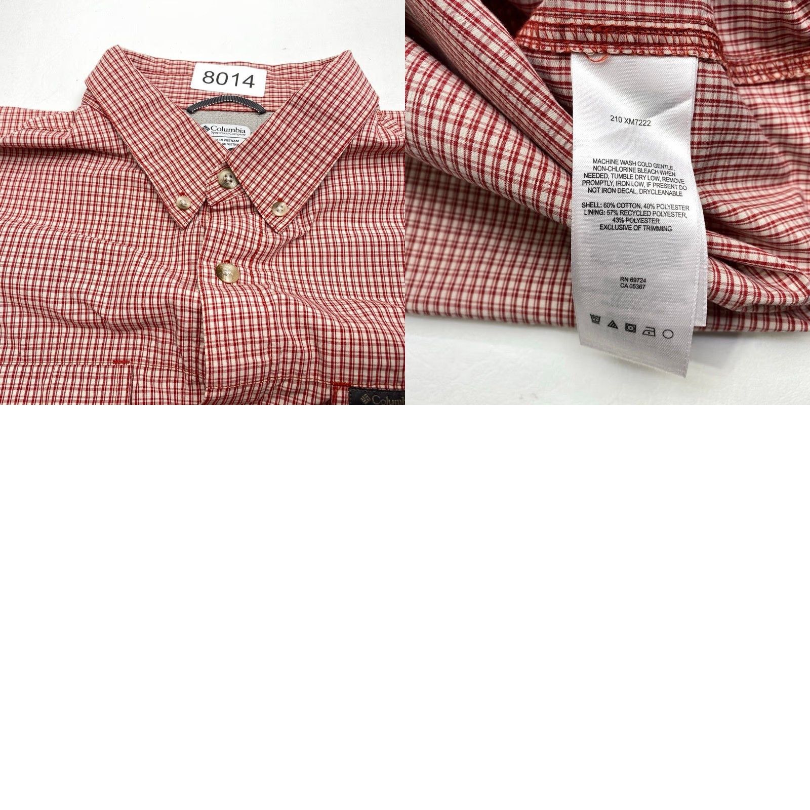 Vintage Columbia Omni Shade Shirt Men's Large Red Check Long Sleeve Button-Up Vented Size US L / EU 52-54 / 3 - 9 Thumbnail
