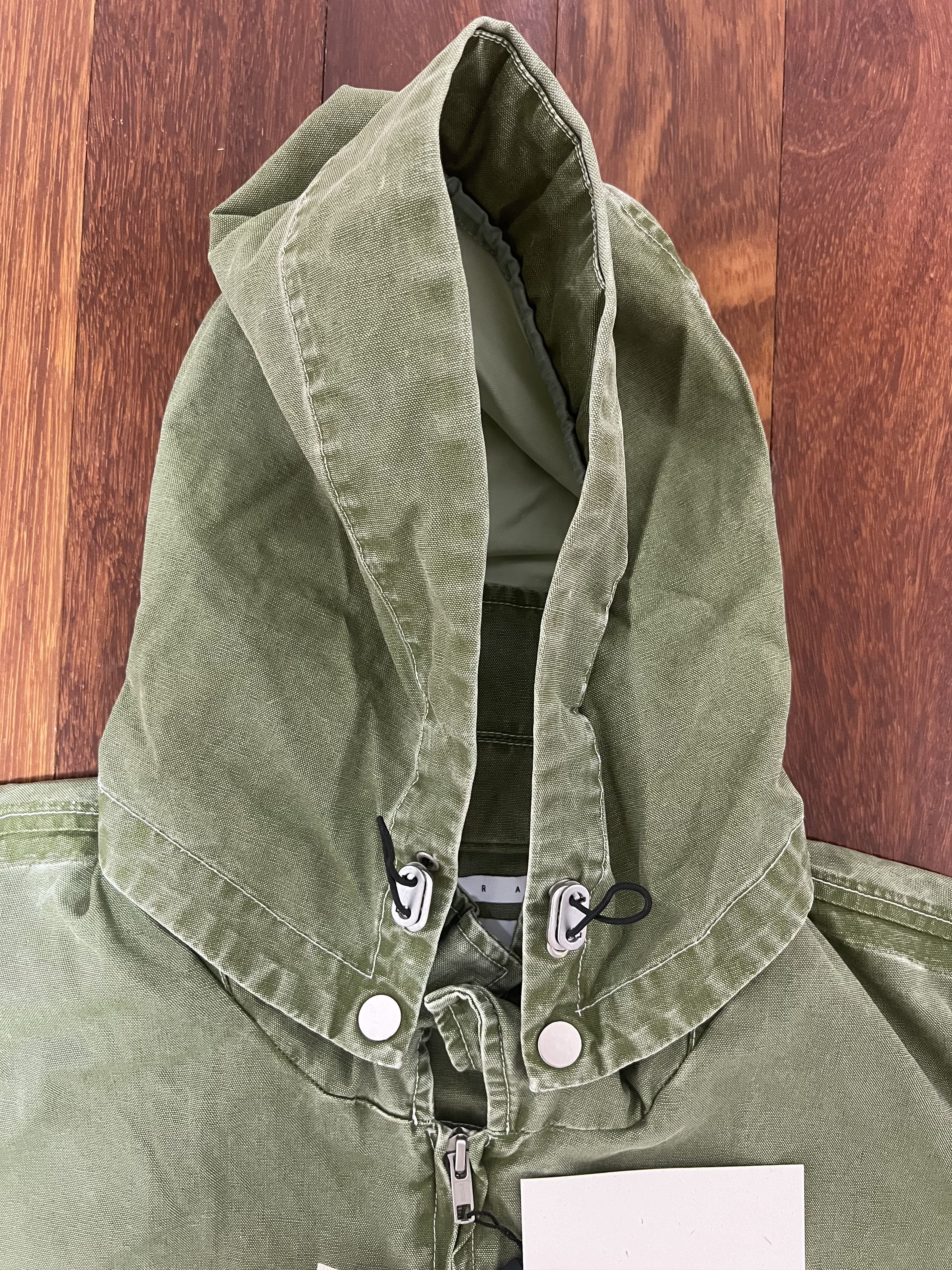 Arnar Mar Jonsson 💚 SS23 Ranra/Arnar Mar Jonsson Purs Hooded Jacket Oil Green Size US L / EU 52-54 / 3 - 10 Thumbnail