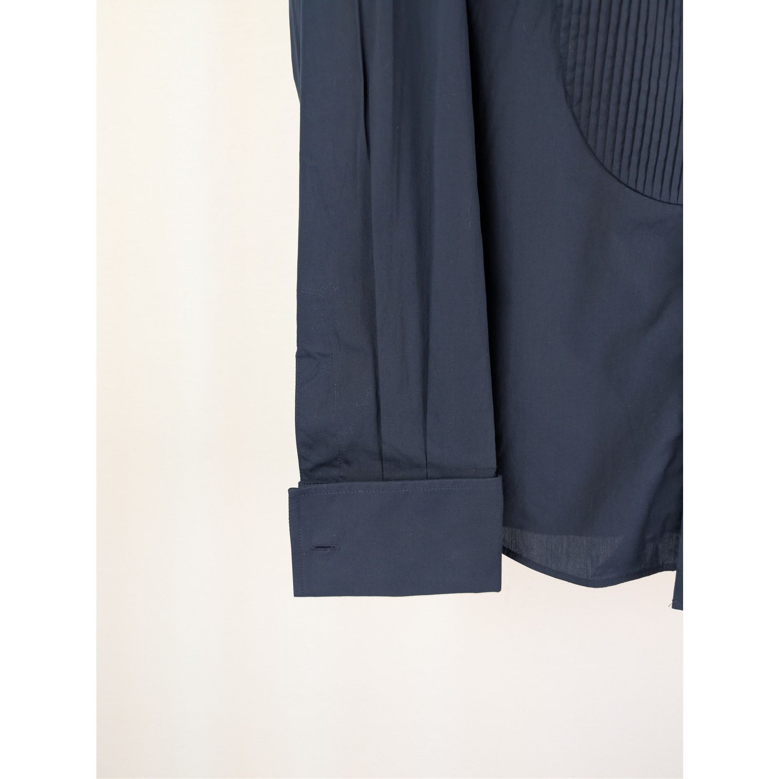 Brunello Cucinelli o1rshd1 CC20 Tuxedo shirt with pleating for Man in Navy Blue Size US M / EU 48-50 / 2 - 5 Thumbnail
