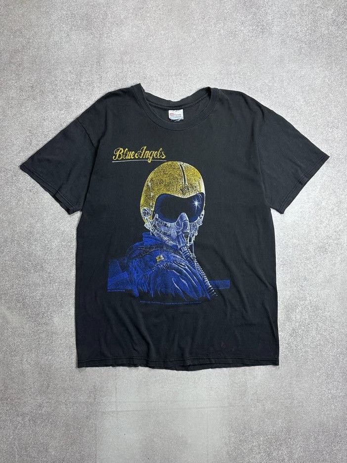 Vintage Vintage 90s Black Angels Military Diamond Loop T-shirt L Size US L / EU 52-54 / 3 - 1 Thumbnail