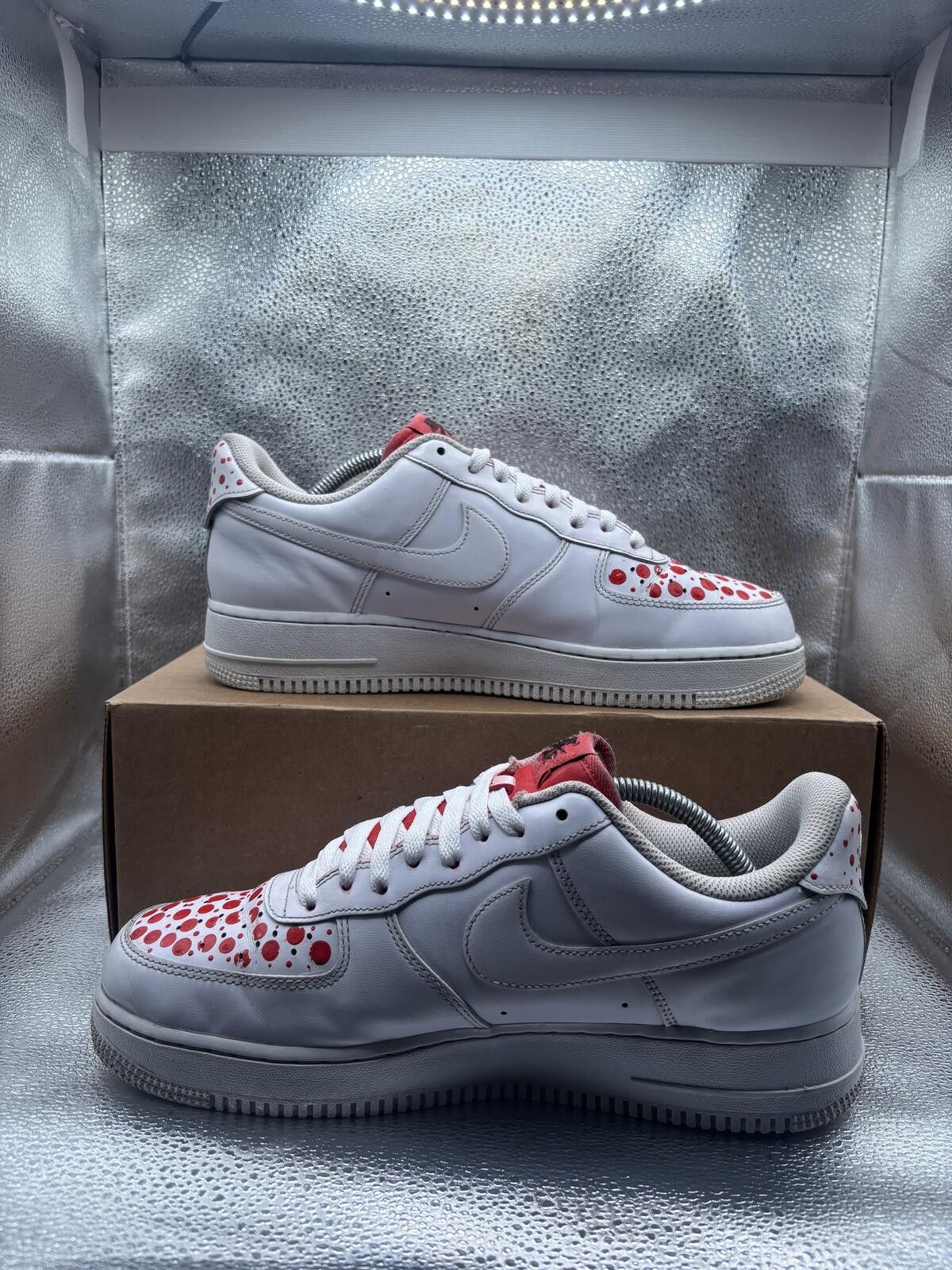 Nike Air Force 1 low triple white flyease (custom painted) Size US 10 / EU 43 - 5 Thumbnail