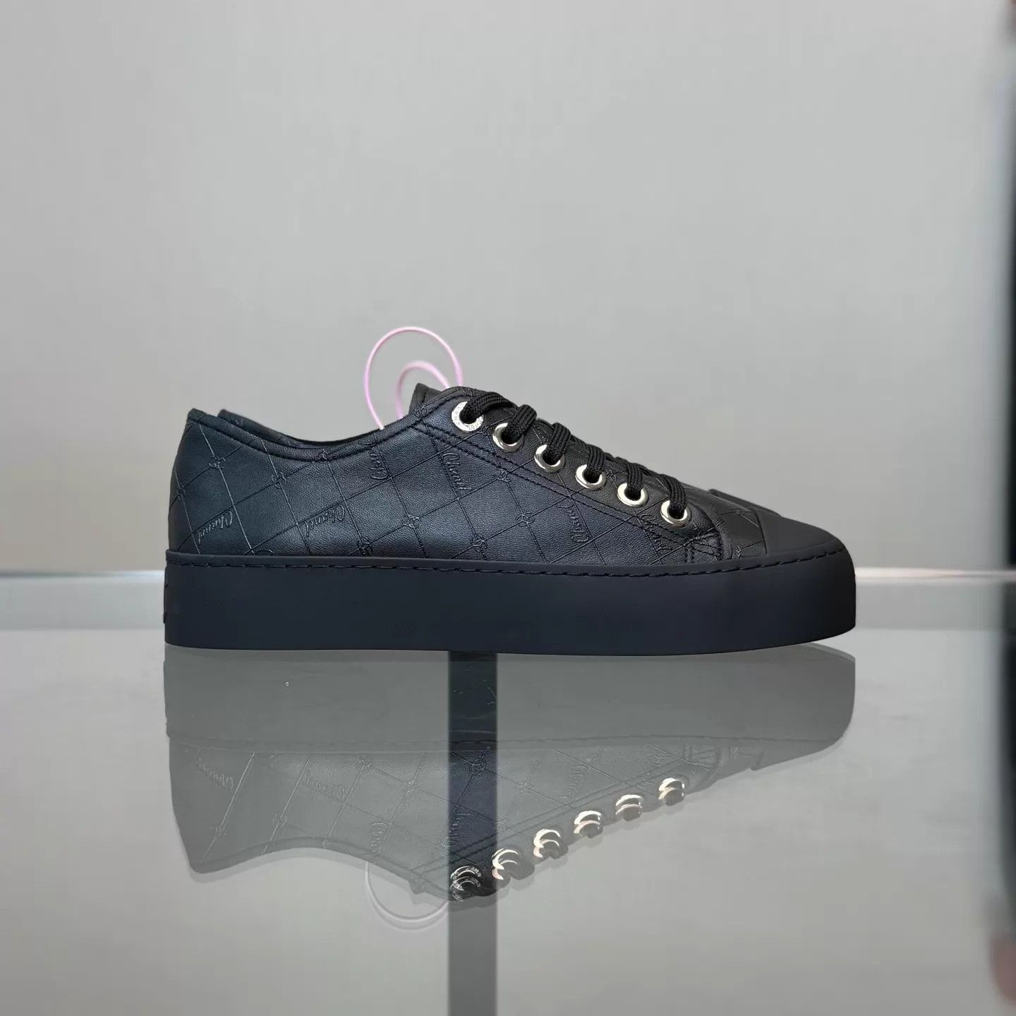 Chanel Chanel 25P Women's Black All-Over Logo Chunky Sneakers Size US 7 / IT 37 - 4 Thumbnail