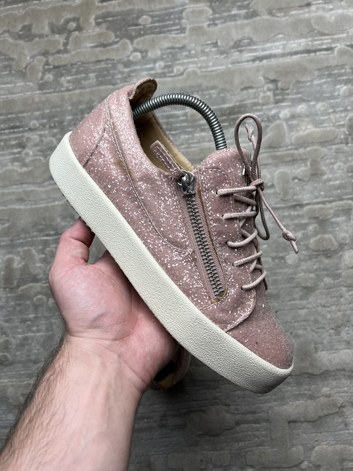 Giuseppe Zanotti low top sneakers poink glitter streetwear