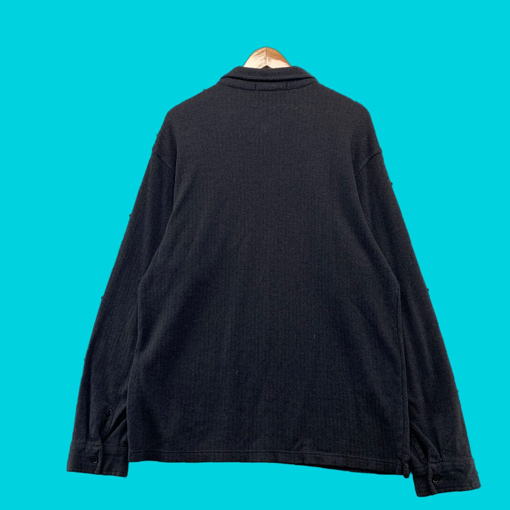 Banana Republic VINTAGE Banana Republic Polo Mens Large Black Herringbone Heavyweight Y2K Size US L / EU 52-54 / 3 - 1 Thumbnail
