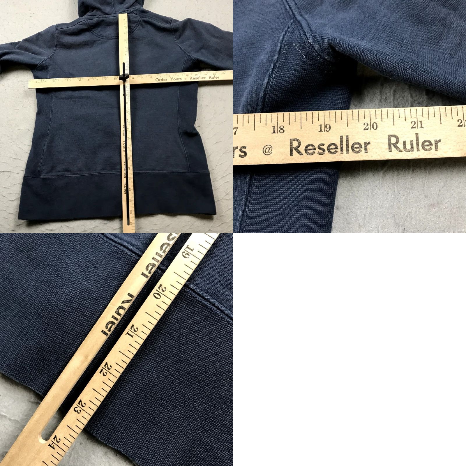 Vintage American Giant Hoodie Womens Medium Blue Sweatshirt Full Zip Heavy Cotton USA Size M / US 6-8 / IT 42-44 - 8 Thumbnail