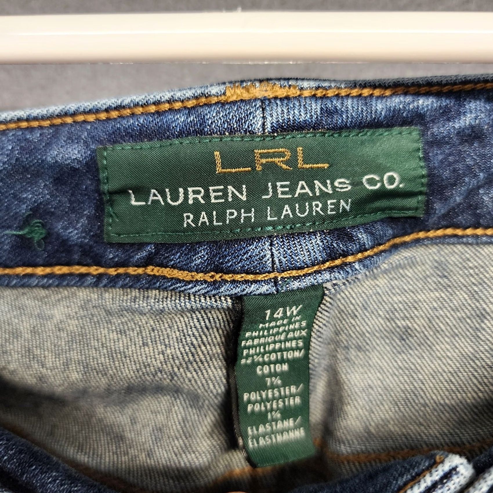 Ralph Lauren VINTAGE Ralph Lauren Jeans Co LRL Women 14W Blue Denim Stretch Mid Rise Straight Leg Size 25" / US 0 / IT 36 - 3 Thumbnail