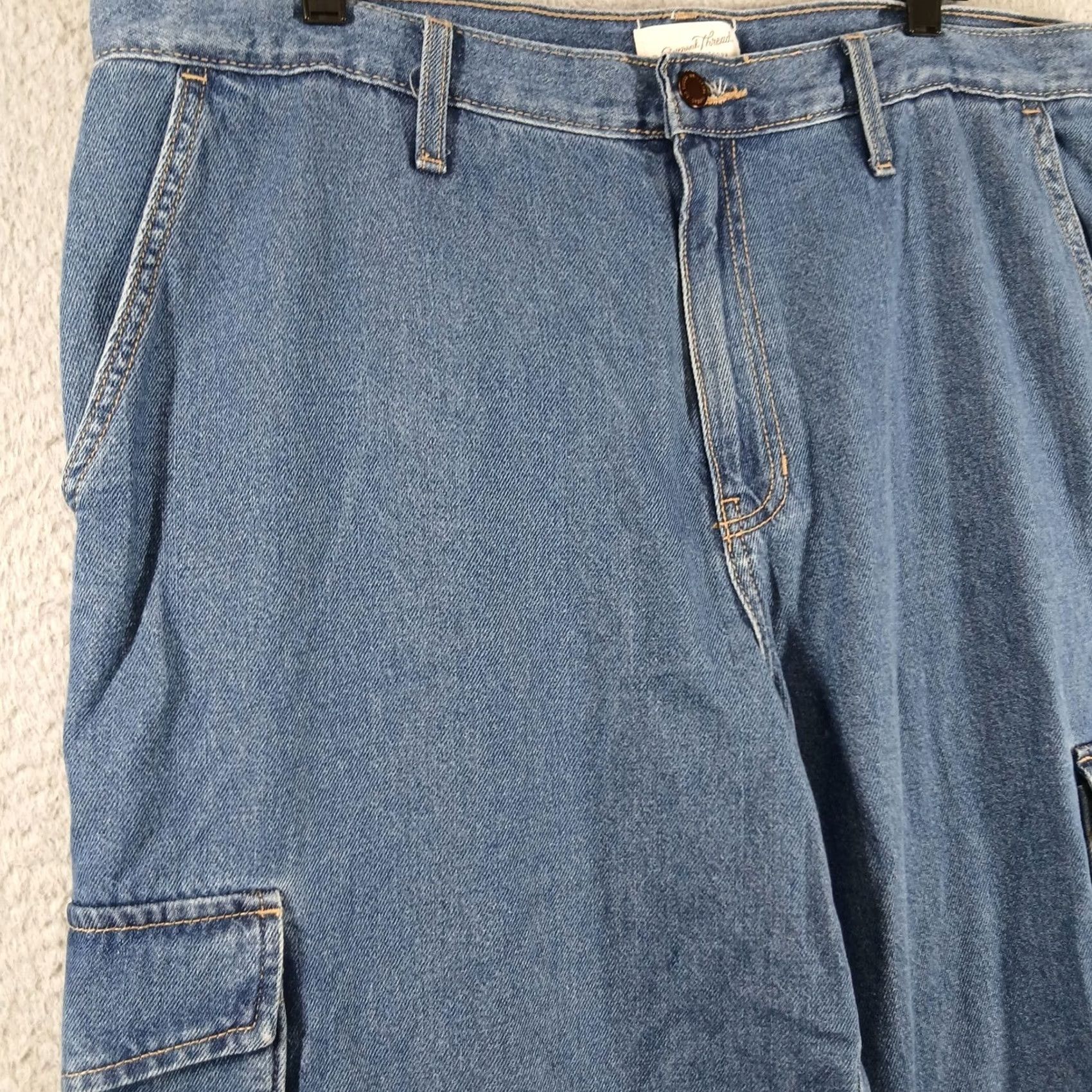 Vintage Universal Thread Wide Leg Cargo Denim Jeans Blue Size 16R Size 38" / US 16 / IT 52 - 6 Thumbnail