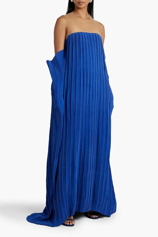 Balmain o1y0525 Gown Dress in Blue Size S / US 4 / IT 40 - 2 Thumbnail