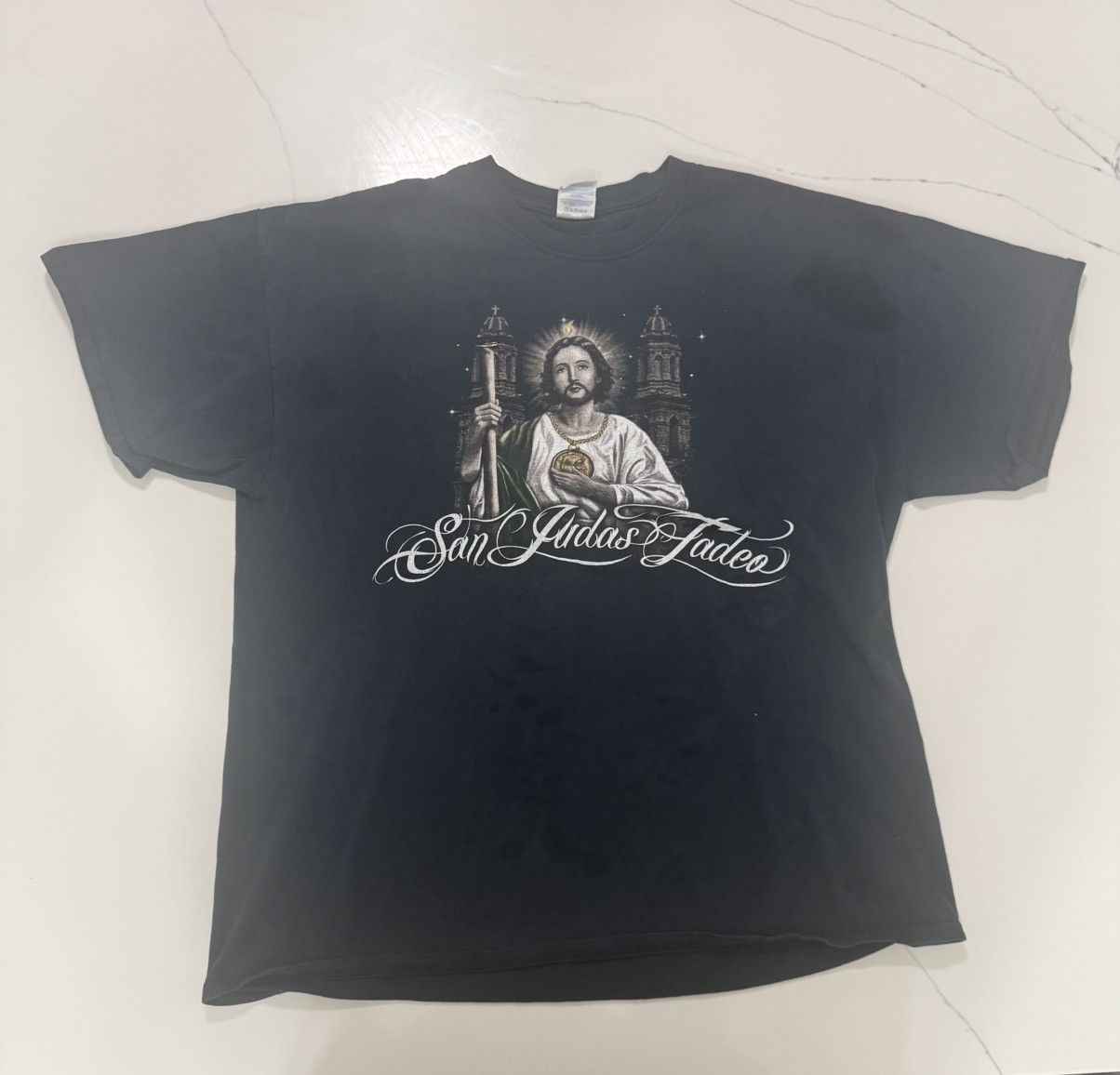 Gildan Vintage San Judas Tadeo graphic tee Size US XL / EU 56 / 4 - 2 Thumbnail