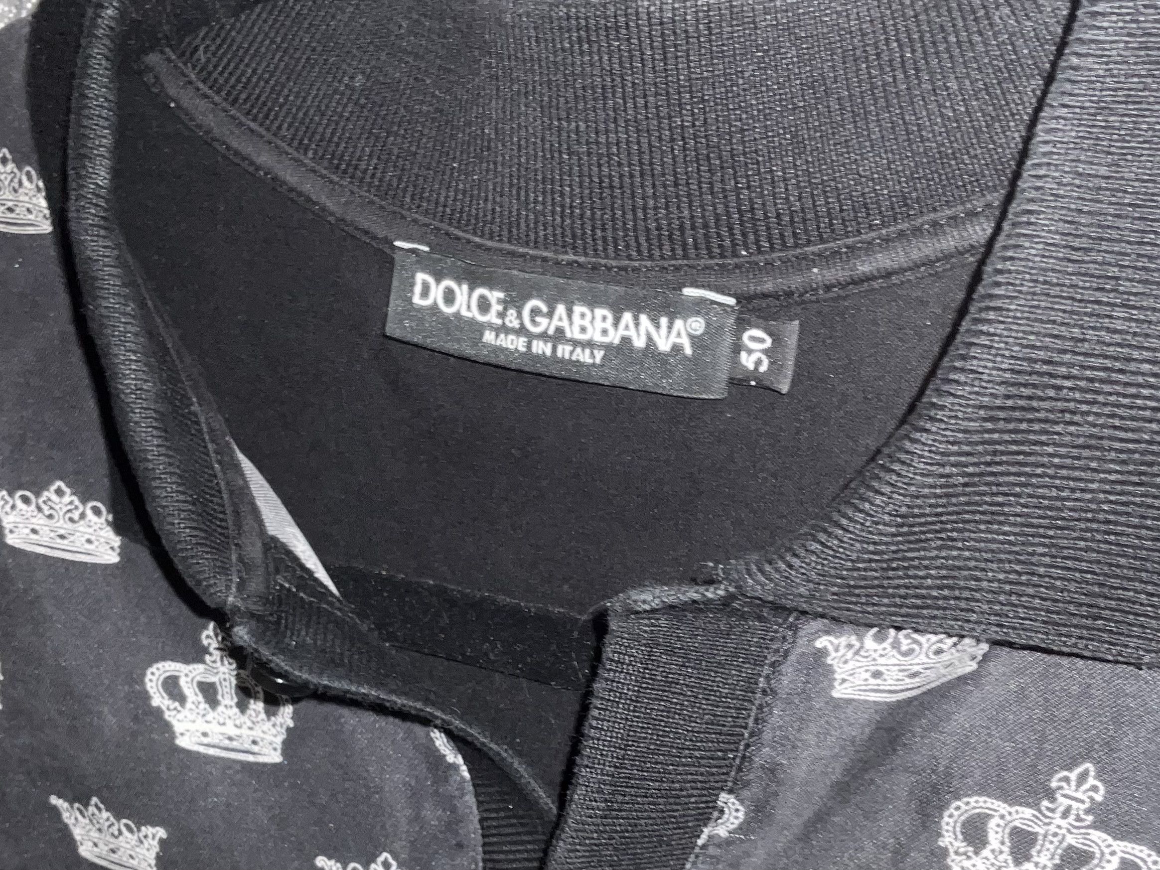 Dolce & Gabbana Dolce & Gabbana Black Multi Fabric Crown-Print Polo Size 50) Size US M / EU 48-50 / 2 - 3 Thumbnail