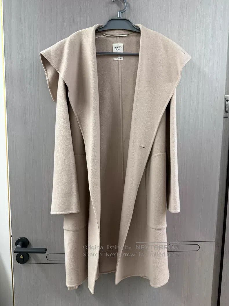 Hermes Hermes Beige cashmere coat - cashmere Size XXS / US 00 / IT 34 - 1 Thumbnail