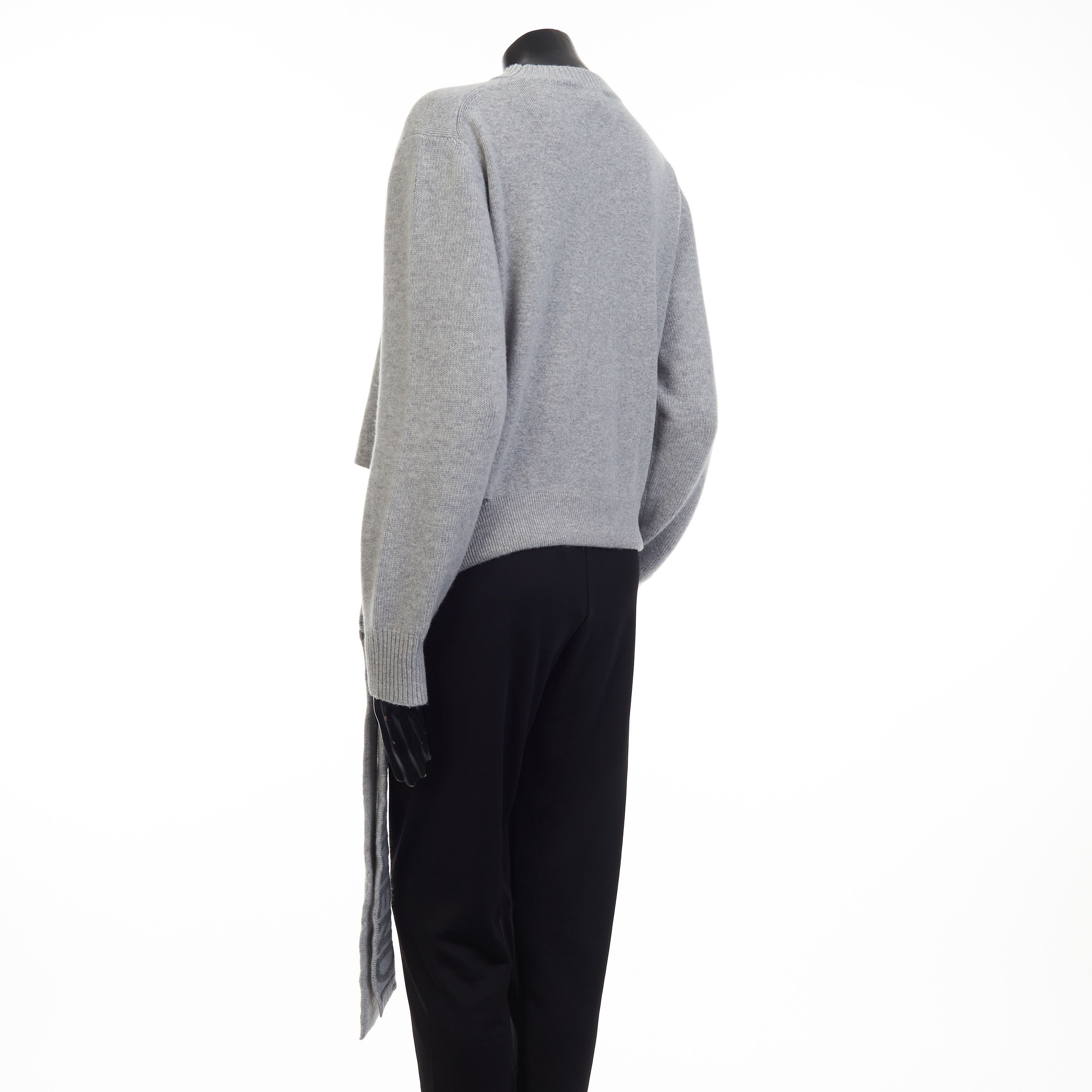 Fendi Grey Cashmere & Wool Sweater - Fendi Mirror Logo Motif Size M / US 6-8 / IT 42-44 - 4 Thumbnail