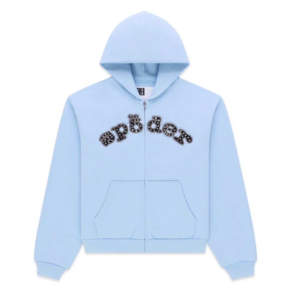 Sp5der SP5DER 'OG Logo Mixed Stone' Rock Blue Zip Up Hoodie Size US S / EU 44-46 / 1 - 1 Preview