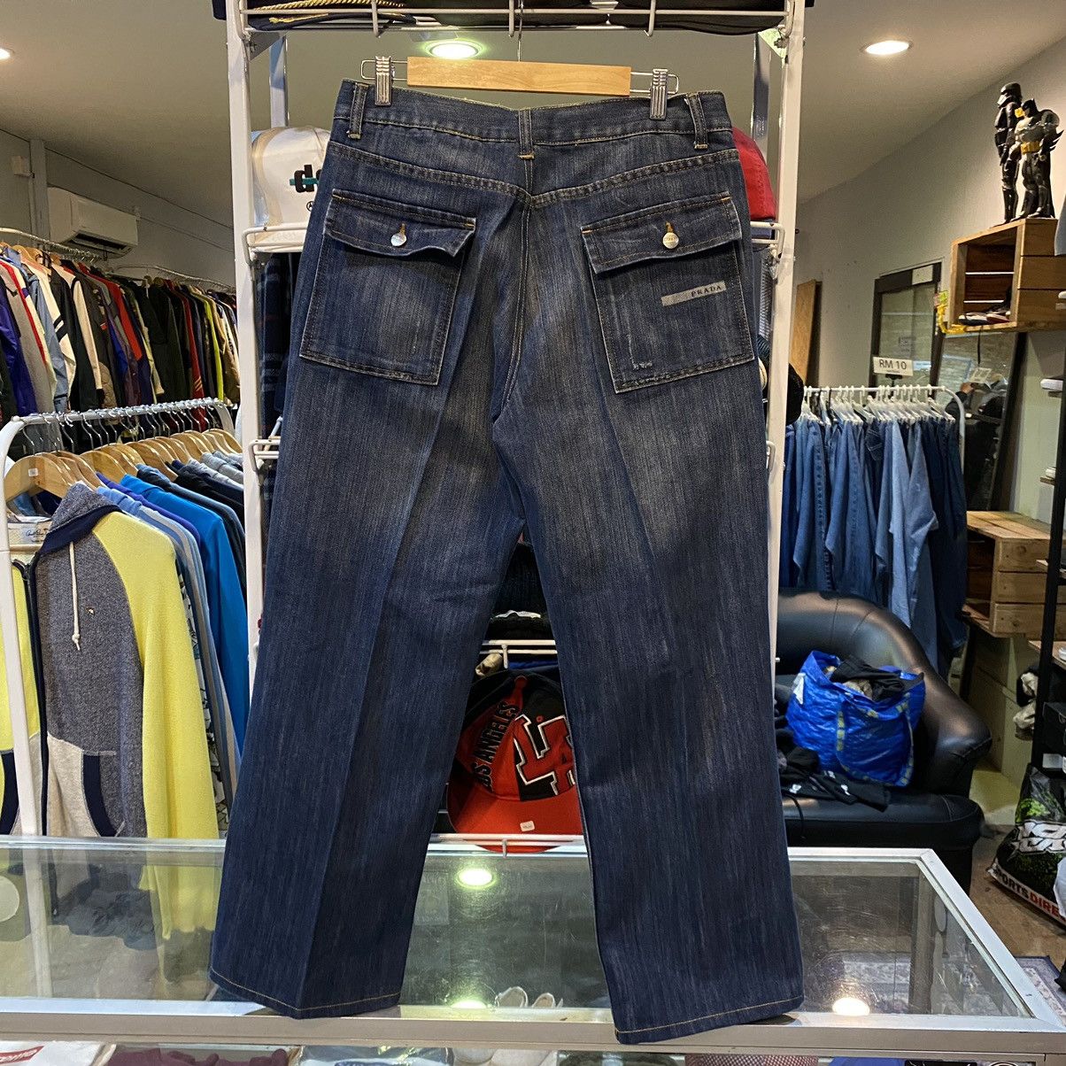 Prada Dark Blue Mid Waist Skinny Fit Men Denim Trouser Jeans