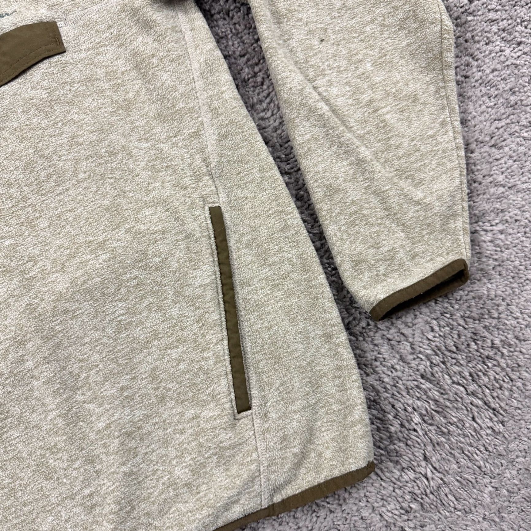 Eddie Bauer Eddie Bauer Mens Sweater Pullover M Beige Fleece Mock Neck Pocketed Casual Knit 90s? Size US M / EU 48-50 / 2 - 3 Thumbnail