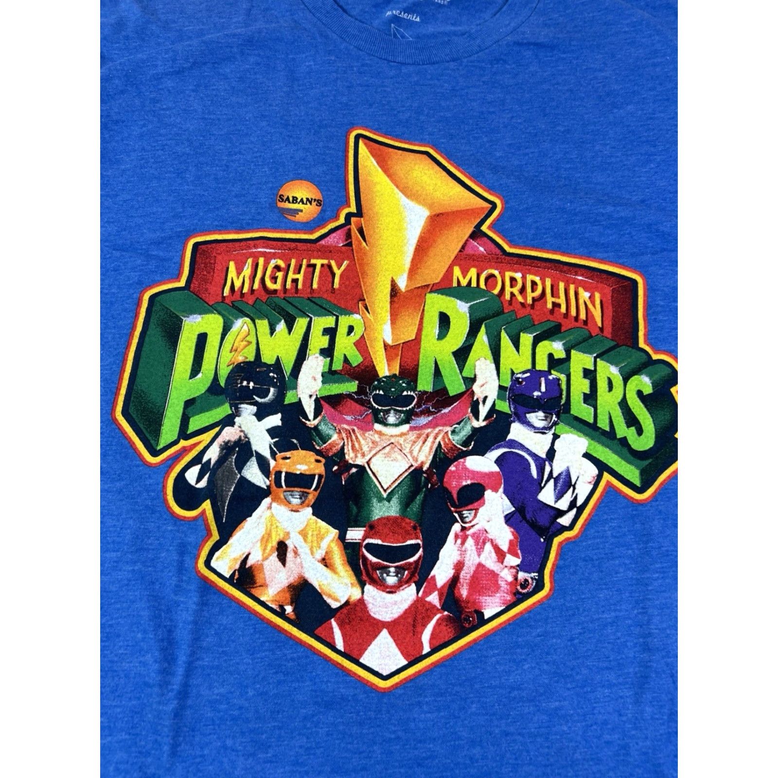 Vintage Mighty Morphin Power Rangers Blue T Shirt Medium Mens We Love Fine Movie 90s Classic Shirt Size US M / EU 48-50 / 2 - 4 Thumbnail