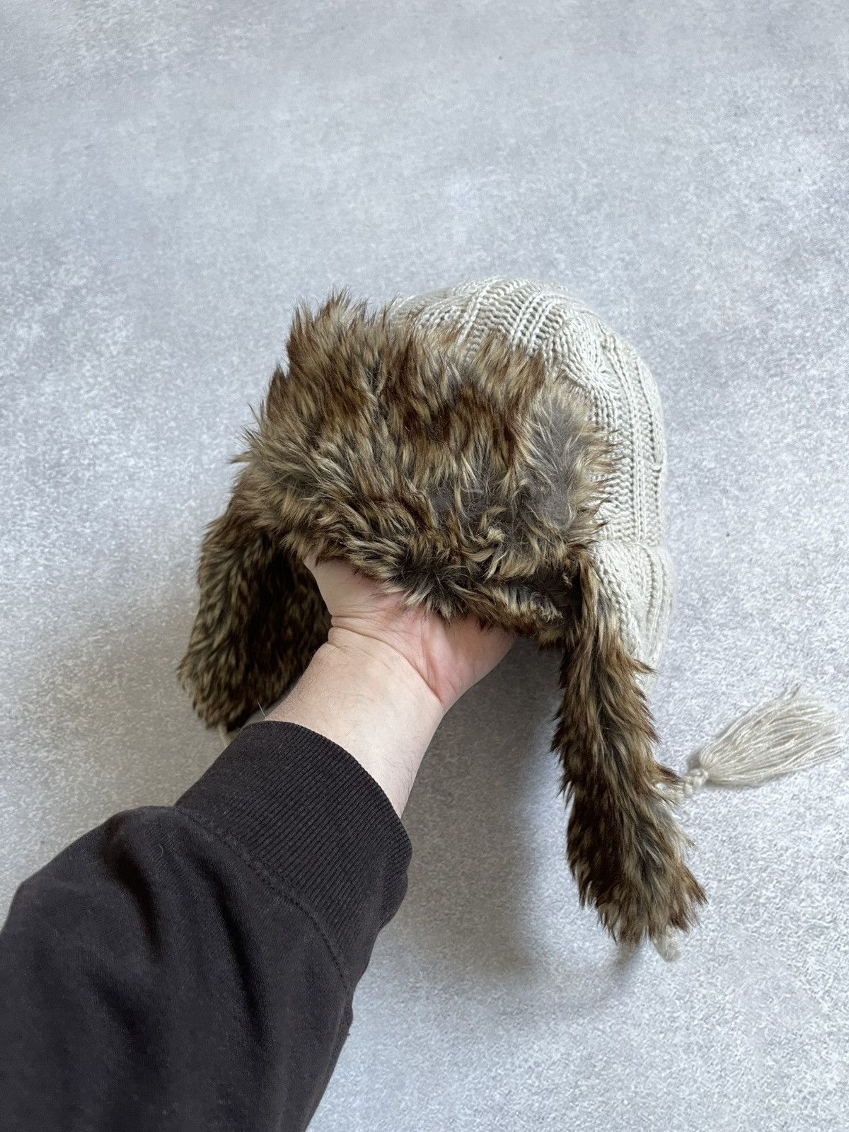 Japanese Brand Vintage Y2k Fuzzy Faux Fur Knitted Ushanka Trapper Hat Size ONE SIZE - 3 Thumbnail