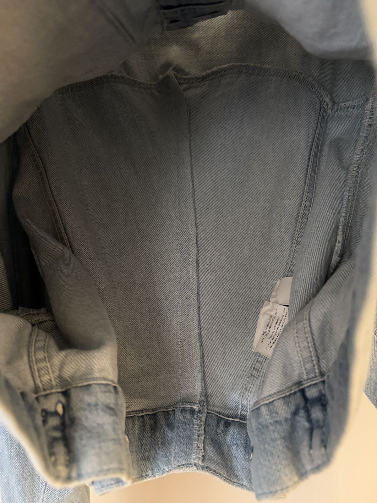 Ganni Ganni Light Blue Denim Jacket with White Fringe Size S / US 4 / IT 40 - 5 Thumbnail