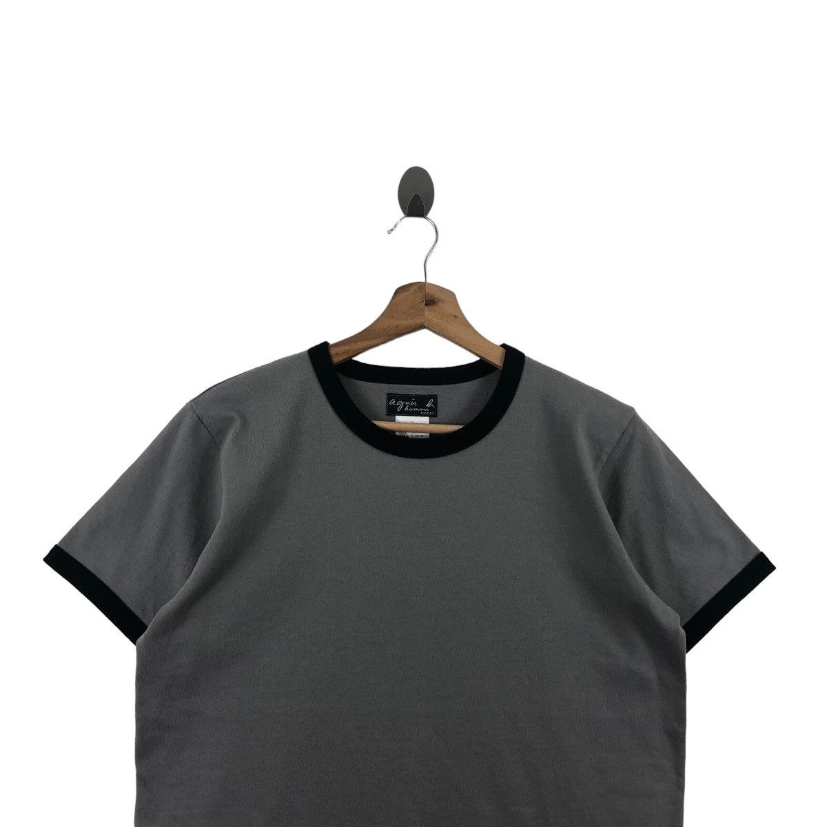 Designer × Vintage × agnes b. Pick!! Vtg AGNES B Plain Ringer Top Tee Tshirt Size US M / EU 48-50 / 2 - 3 Thumbnail