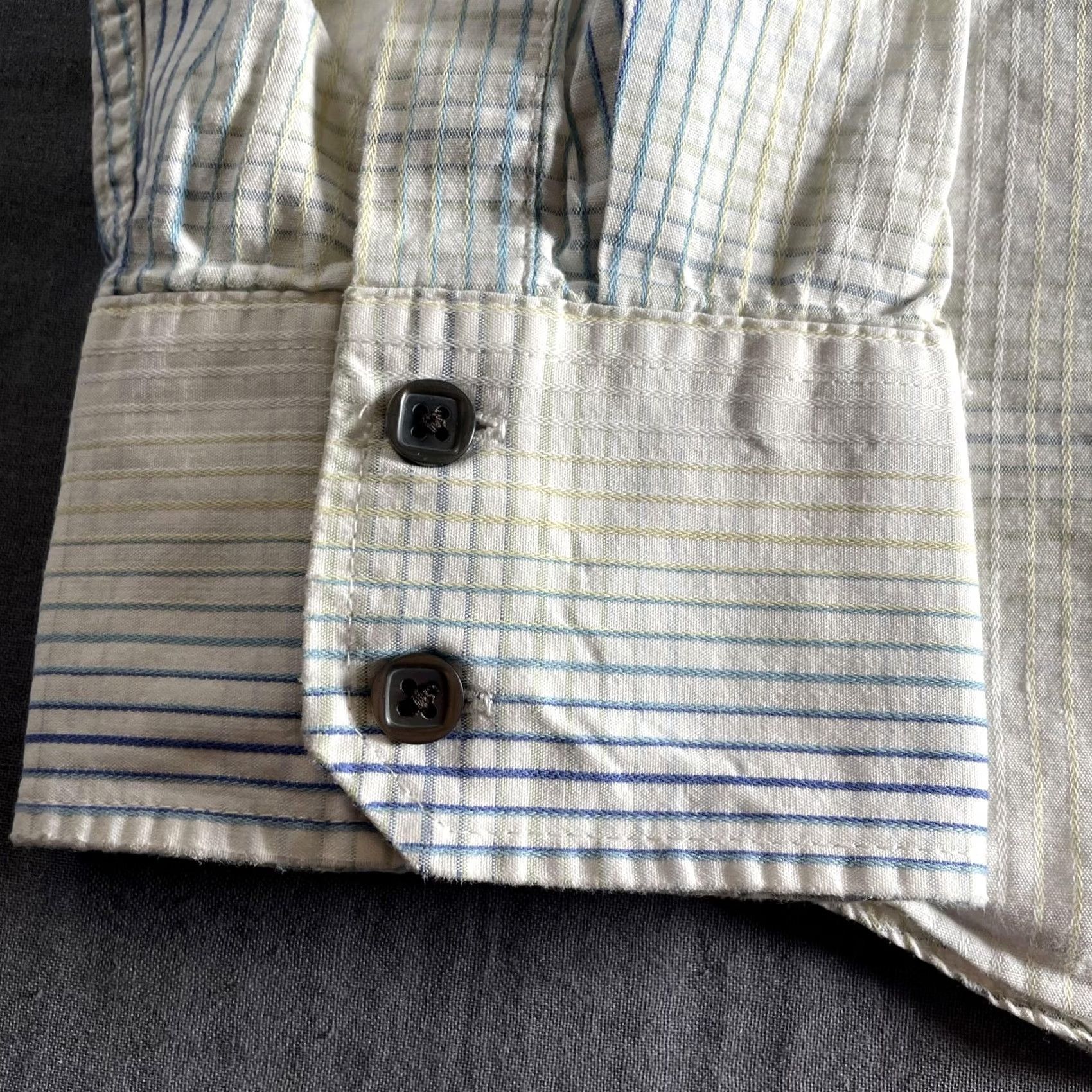 Vintage J Garcia Shirt Mens XL White Blue Stripe Long Sleeve Button Front Cotton Casual Size US XL / EU 56 / 4 - 3 Thumbnail