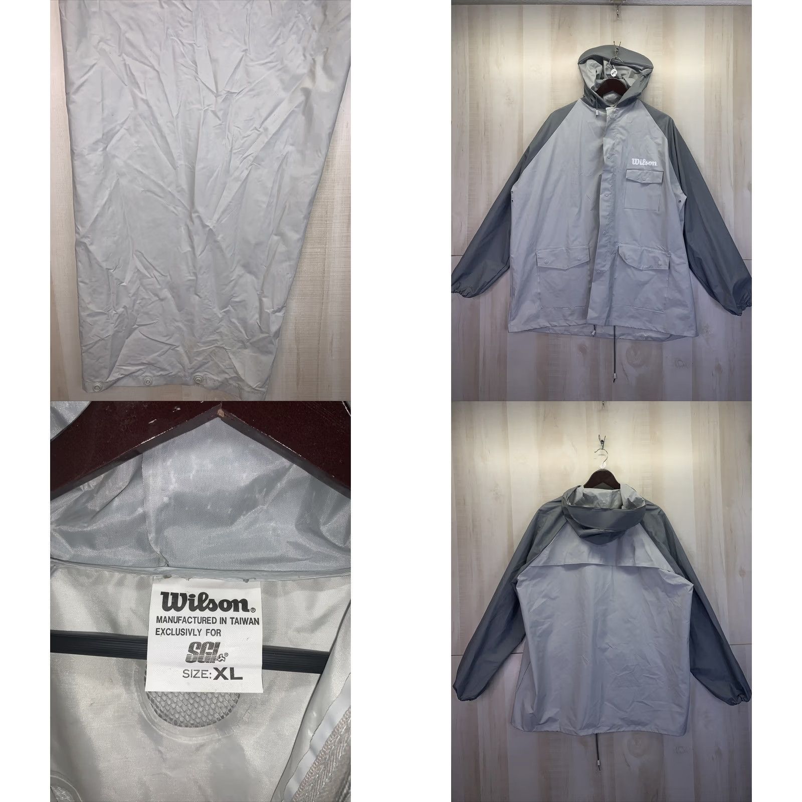 Wilson VINTAGE Wilson Staff Golf Tennis Rain Jacket Pants Mens XL/XXL Gray 2 Piece Tracksuit Shirt Set Men Size 46R - 8 Thumbnail