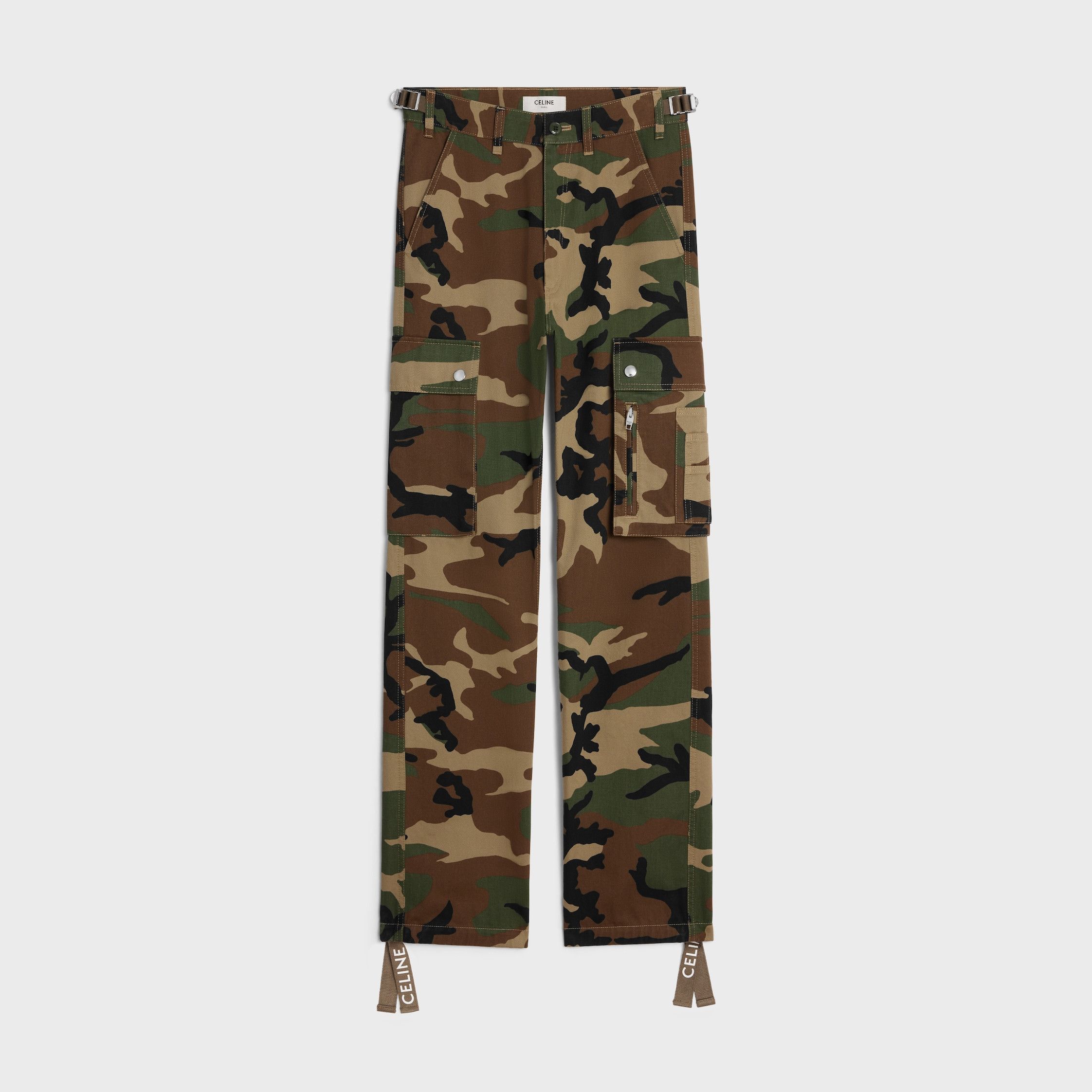 Celine CELINE CARGO PANTS IN CAMOUFLAGE COTTON camouflage Size US 32 / EU 48 - 1 Thumbnail