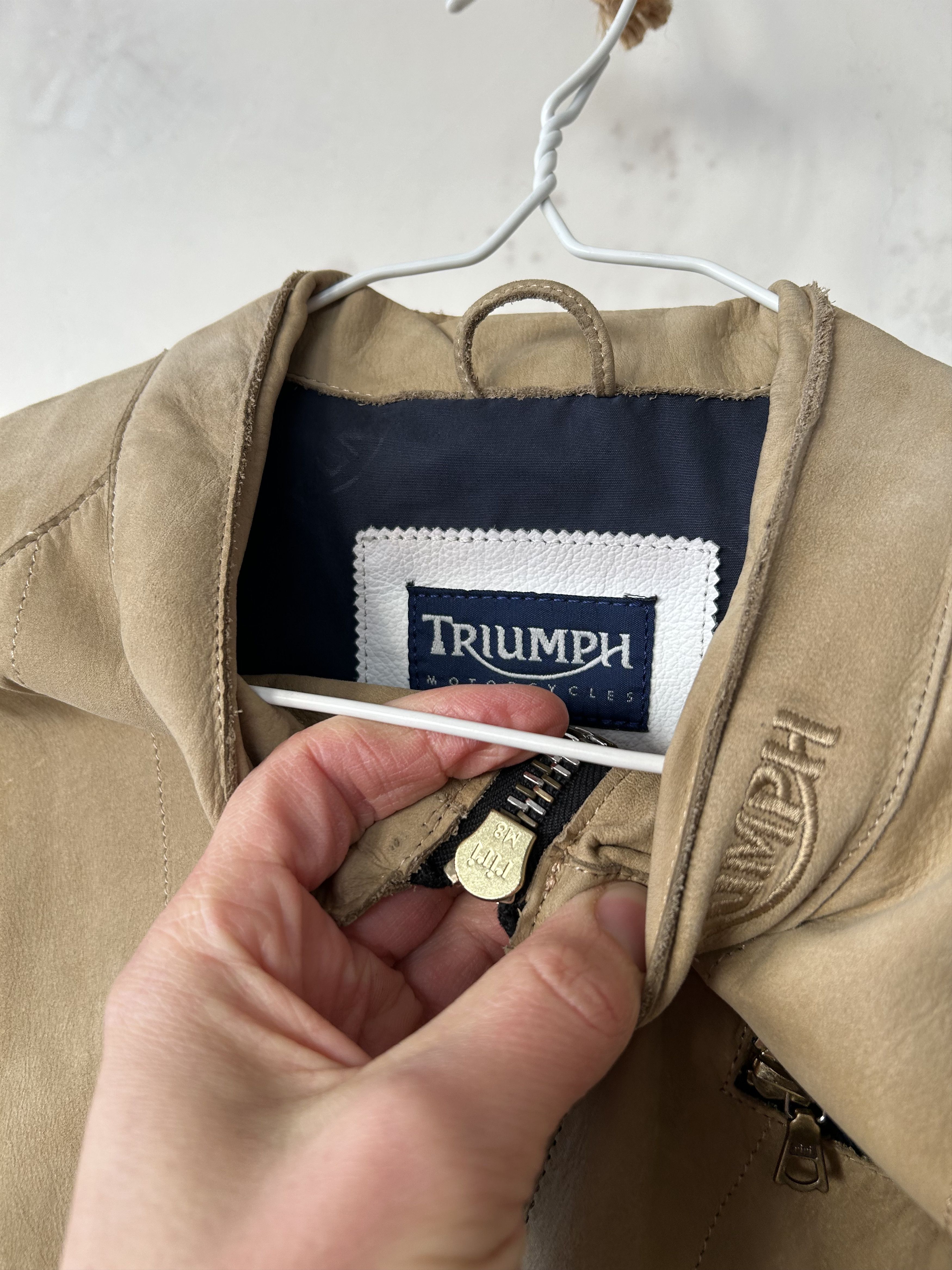 Genuine Leather Triumph Vintage Motorbike Motorcycle Racing Biker Jacket Size M / US 6-8 / IT 42-44 - 5 Thumbnail