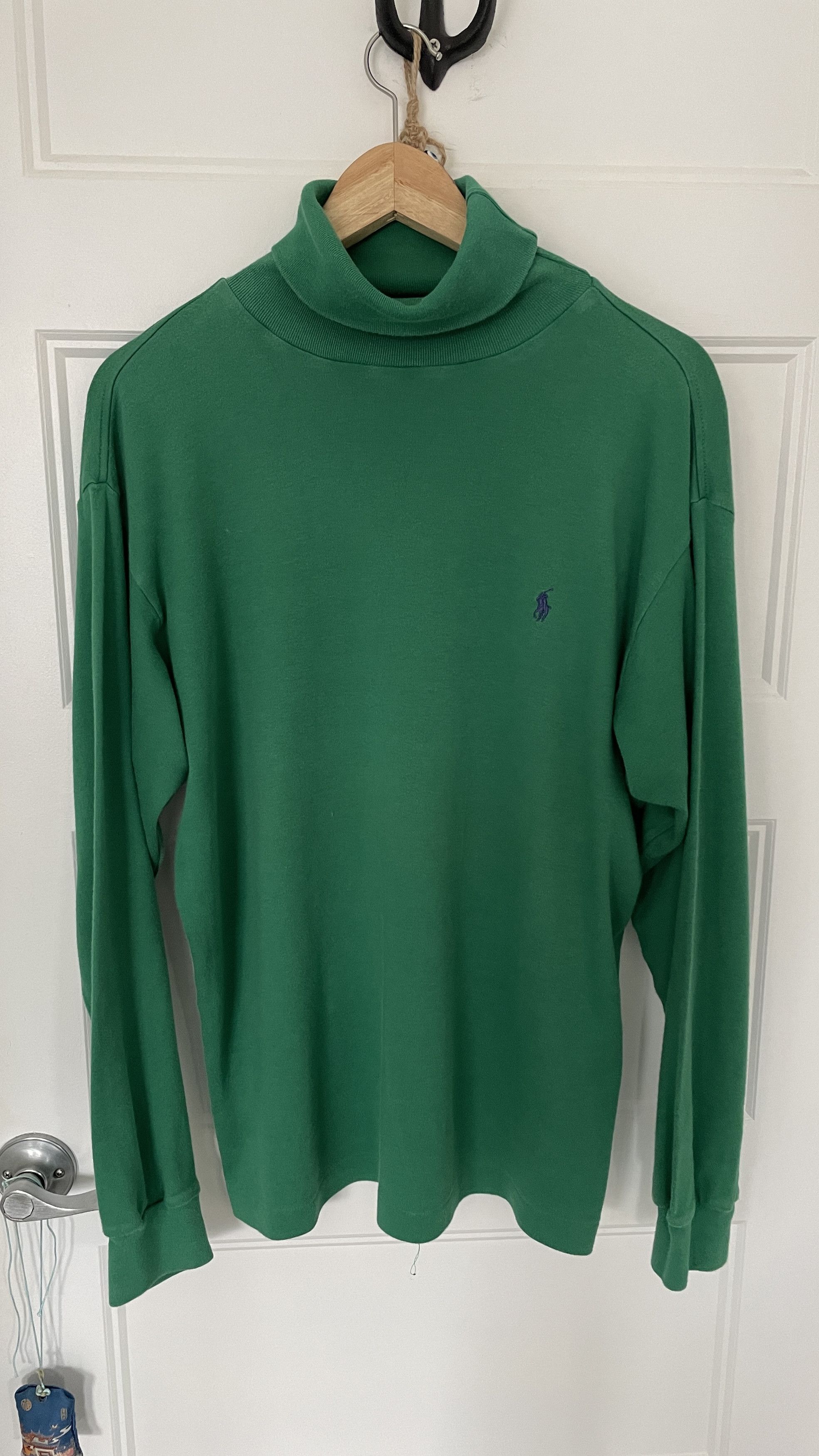 Ralph Lauren GREEN MOCK NECK SWEATER RALPH LAUREN (L) Size L / US 10 / IT 46 - 1 Thumbnail