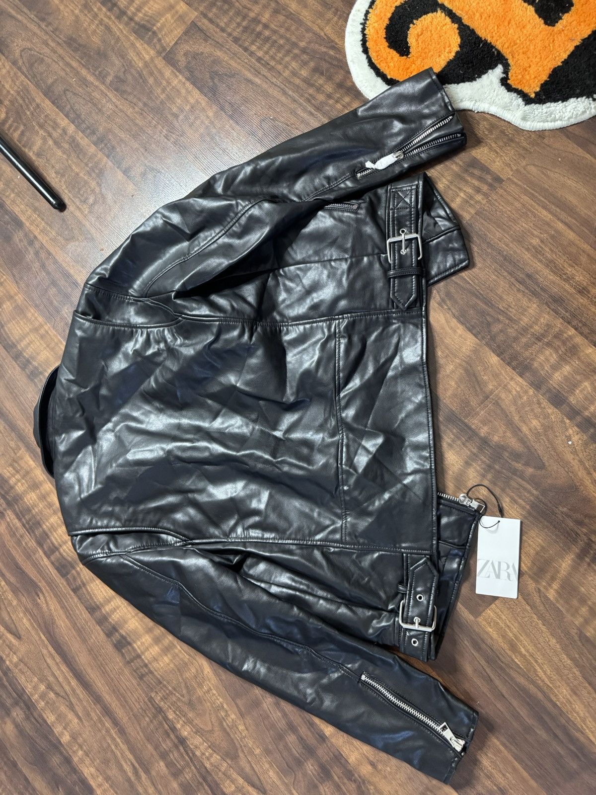 Zara ZARA FAUX LEATHER BIKER JACKET Size US XL / EU 56 / 4 - 4 Thumbnail