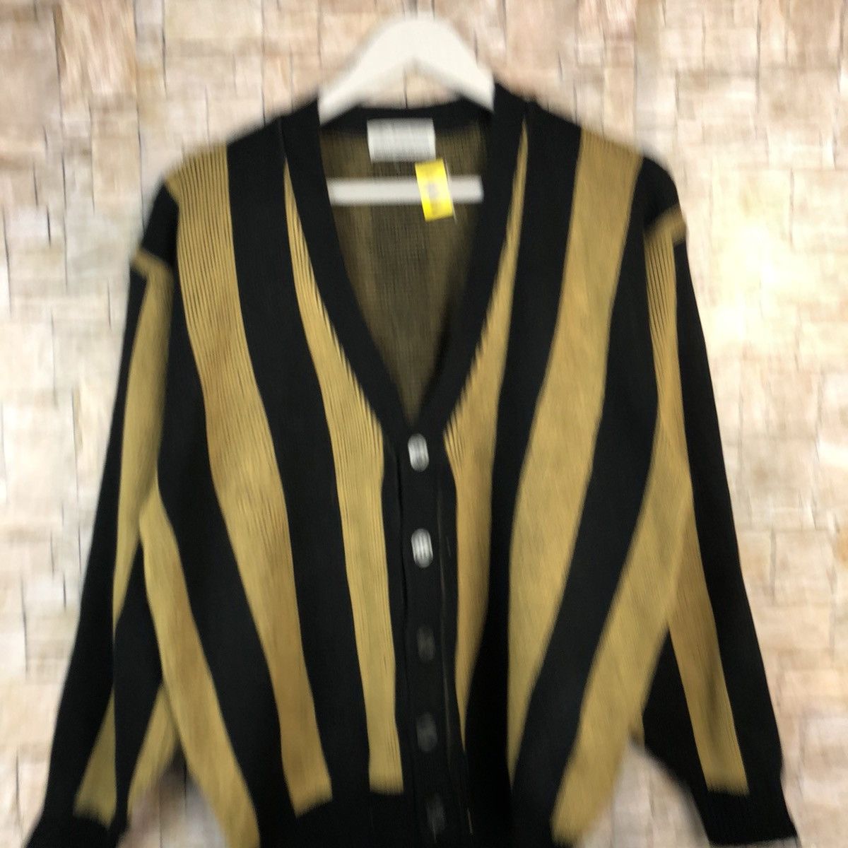Japanese Brand Brezzey Street Brown Stripe Cardigan Knitwear #A1108 Size US L / EU 52-54 / 3 - 3 Thumbnail