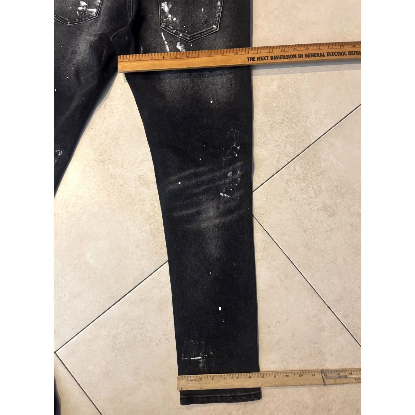 Dsquared2 Dsquared2 Jeans Mens 36x31 Slim Skinny Distressed Denim Paint Splatter Gray Charcoal Wash Pockets Size US 36 / EU 52 - 8 Thumbnail