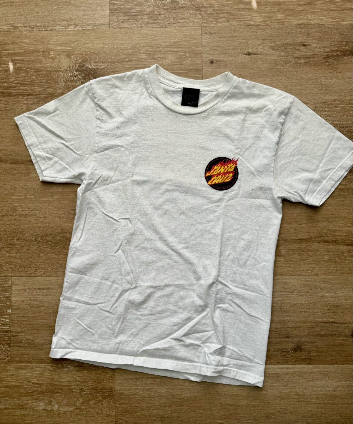 Santa Cruz Skateboards × Vintage Flaming Logo SANTA CRUZ Double Sided Skate Tshirt Medium Size US M / EU 48-50 / 2 - 10 Thumbnail
