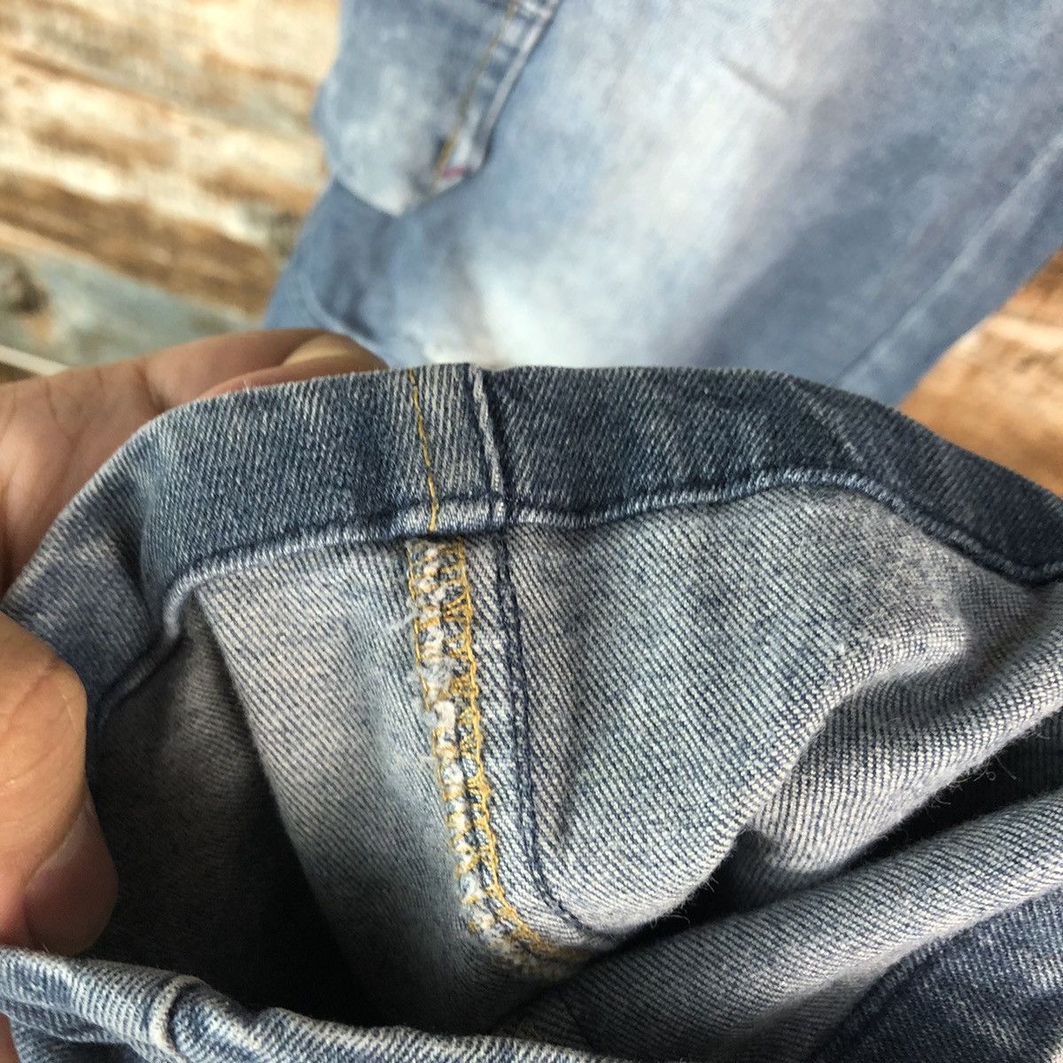 Japanese Brand Field Core Blue Distressed ripped Denim Pants #A2151 Size US 34 / EU 50 - 14 Thumbnail