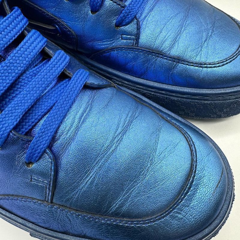 Gucci Gucci Blue Leather High-Top Sneakers for Men - Size US 8 / EU 41 - 7 Thumbnail