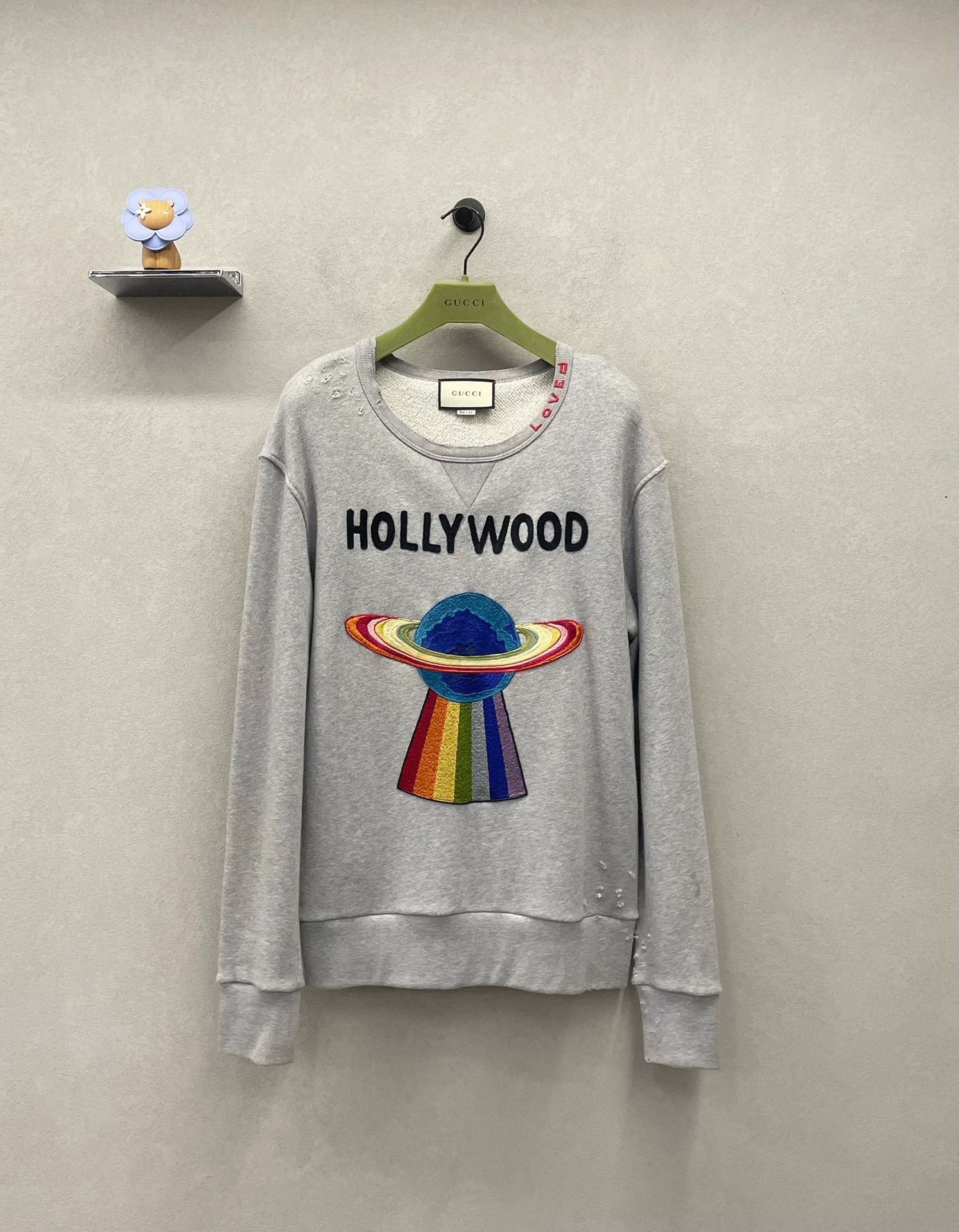 gray gucci hollywood spaceship sweatshirt size S