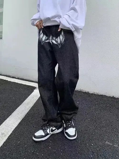 Japanese Brand VIBE Retro washed weird skull print straight jeans Size US 32 / EU 48 - 3 Thumbnail