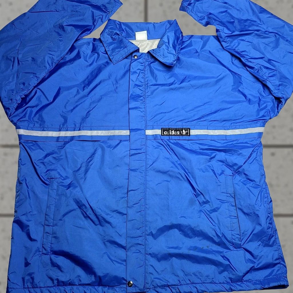 Adidas VINTAGE adidas Running Jacket Blue Reflective Nylon US Made Size Large Mens Size US L / EU 52-54 / 3 - 1 Thumbnail
