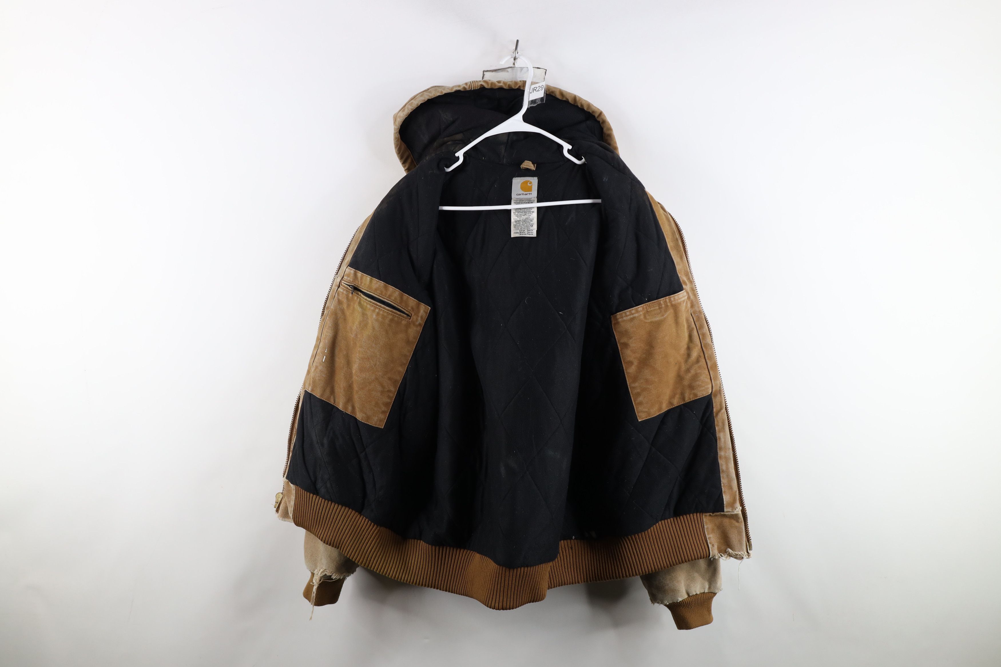 Carhartt Vintage Y2K Carhartt Quilted Hooded Canvas Jacket Duck Brown Size US L / EU 52-54 / 3 - 10 Thumbnail