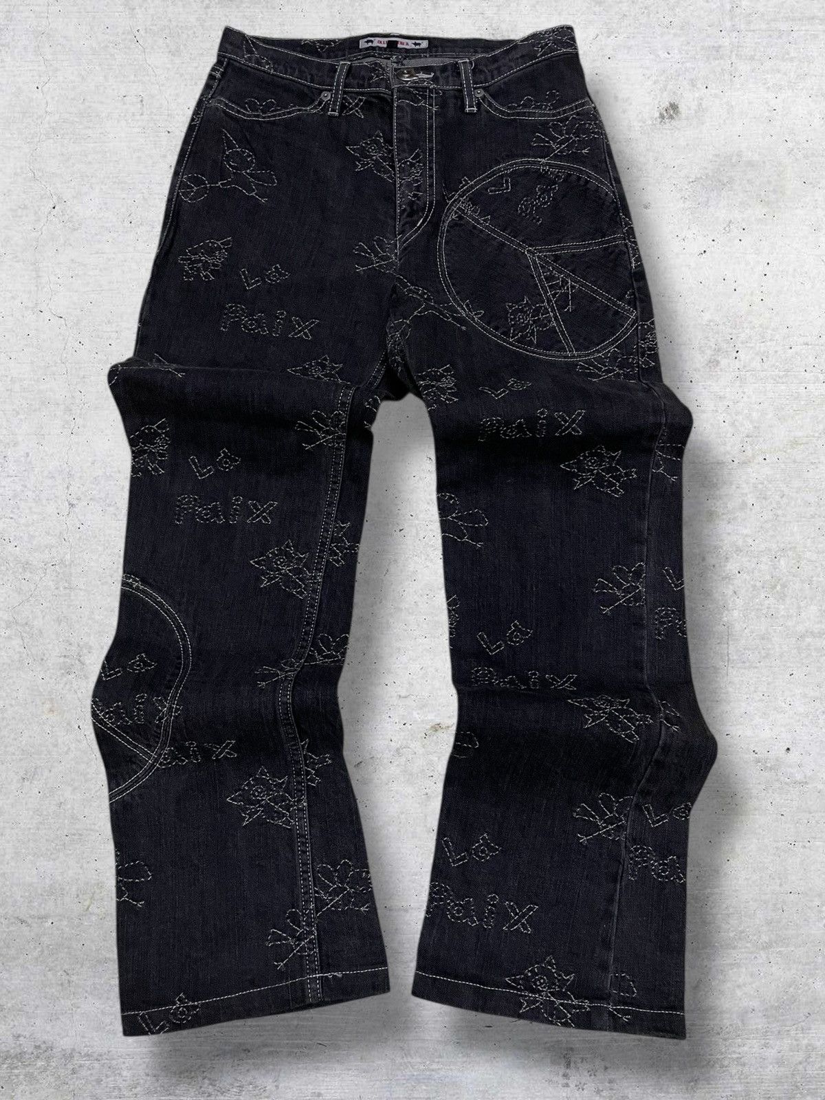Hysteric Glamour VINTAGE OLLEBOREBLA OG JAPAN DESIGNER STREETWEAR PEACE DENIM Size US 27 - 1 Thumbnail