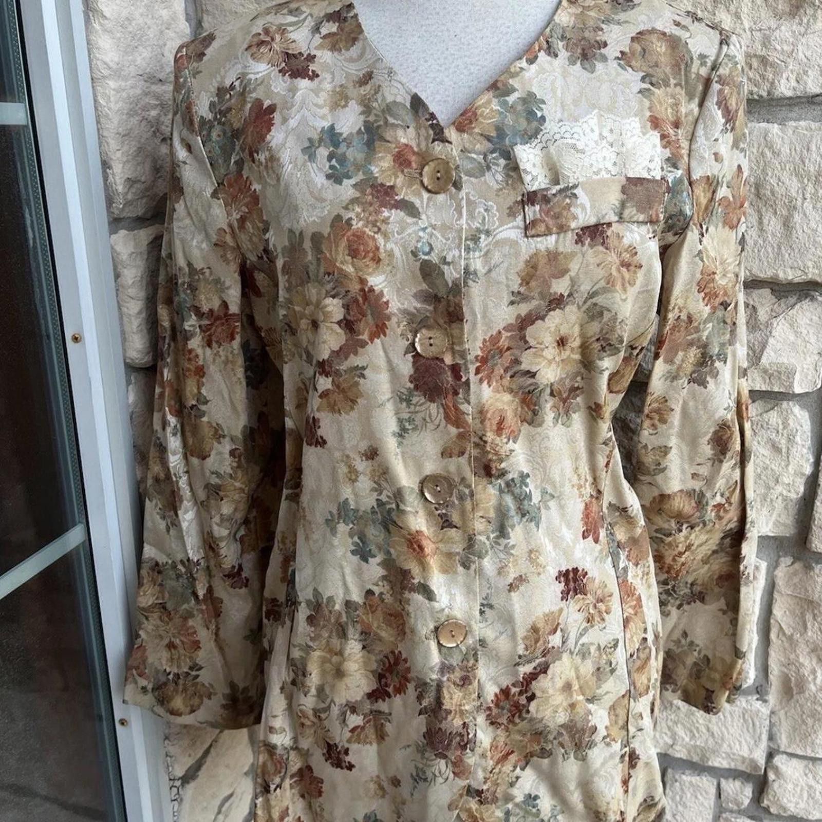 Other Beautiful vintage, ruffle collar, waist floraldress Size M / US 6-8 / IT 42-44 - 3 Thumbnail