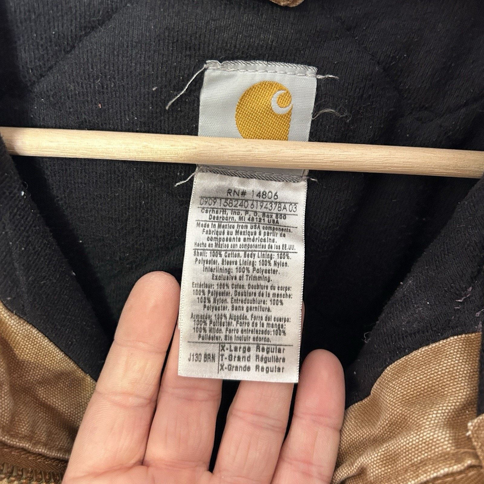 Carhartt Carhartt Duck Canvas Hooded Quilt-Lined Jacket “Brown” J130 Size US XL / EU 56 / 4 - 10 Thumbnail