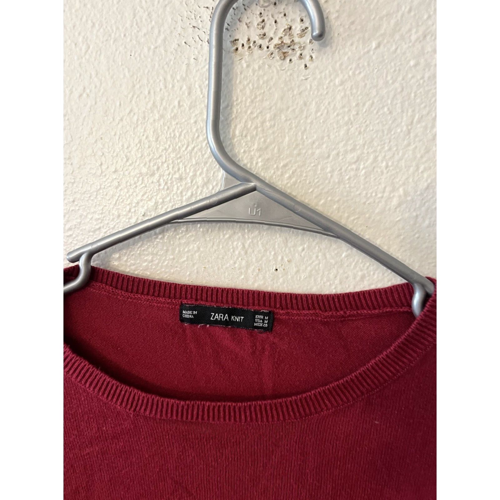 Zara Zara Knit Sweater Womens M Red Crewneck Pullover Stretch Casual, Party/Cocktail, Travel Vintage: No Size M / US 6-8 / IT 42-44 - 3 Thumbnail