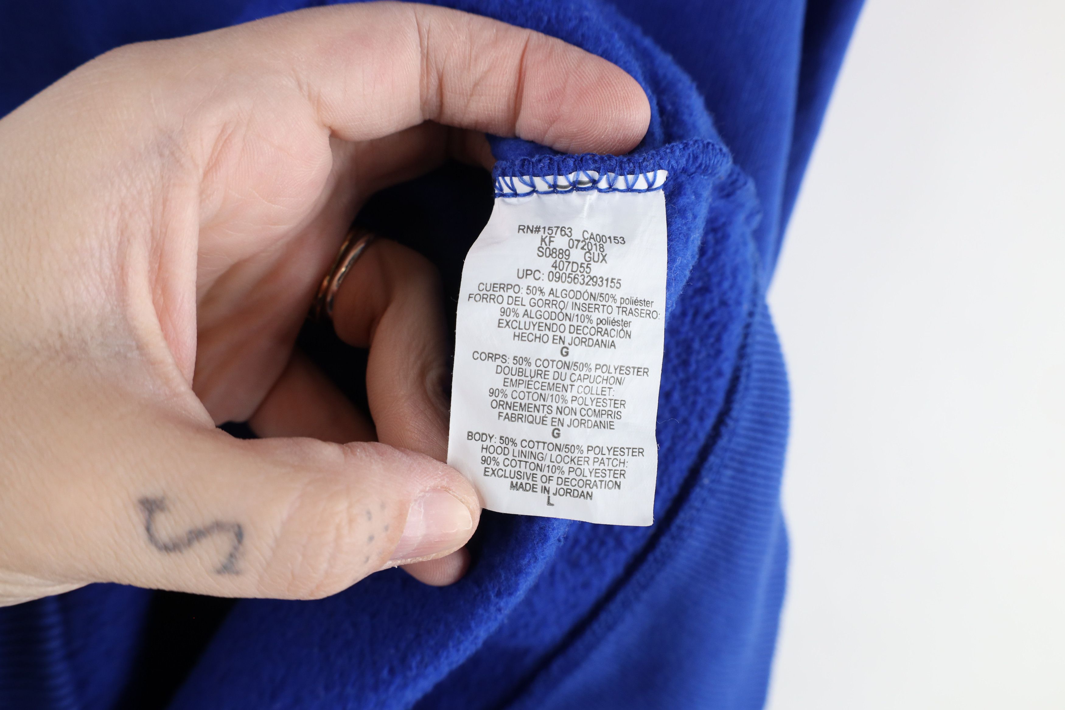 Champion × Vintage Vintage Champion Monochrome Hoodie Sweatshirt Royal Blue Size US L / EU 52-54 / 3 - 8 Thumbnail