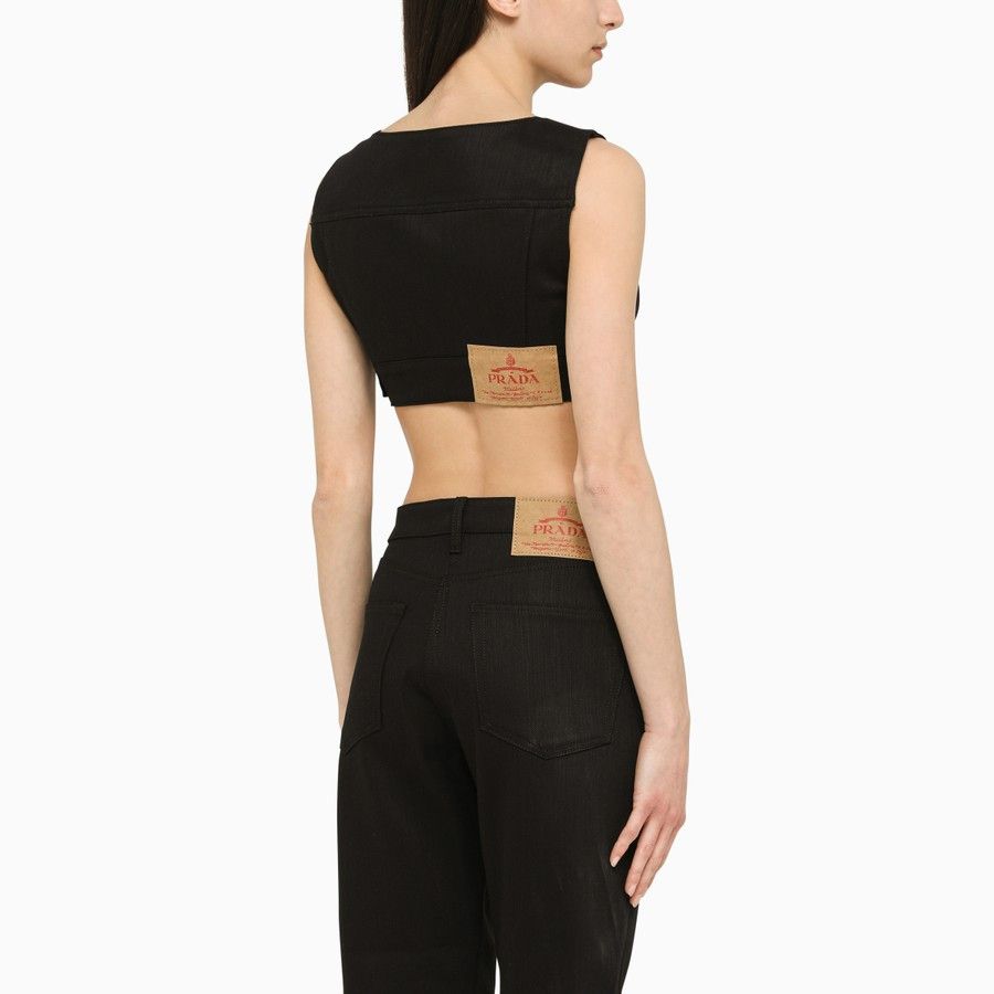 Prada o1d2blof0924 Cropped Top in Black Size M / US 6-8 / IT 42-44 - 3 Thumbnail