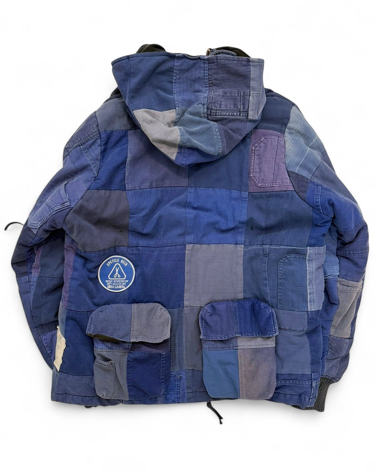 Greg Lauren Showroom Scrap French Workwear Patchwork Puffer Jacket Size US L / EU 52-54 / 3 - 2 Thumbnail