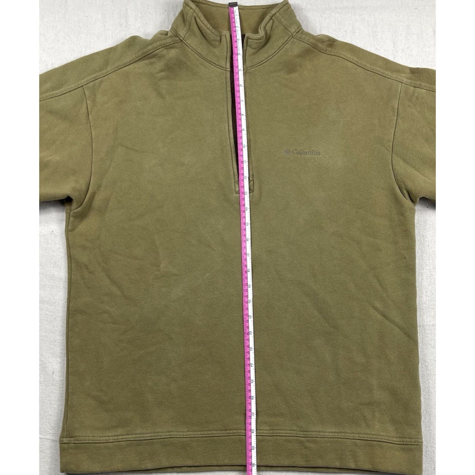 Olive Columbia 1/4 Zip Sweater Military Olive Green Pullover Sz M Sweatshirt Mens Regular Size M Green Solid Knit-Fleece Zippered Casual Comfort Top Size US M / EU 48-50 / 2 - 8 Thumbnail