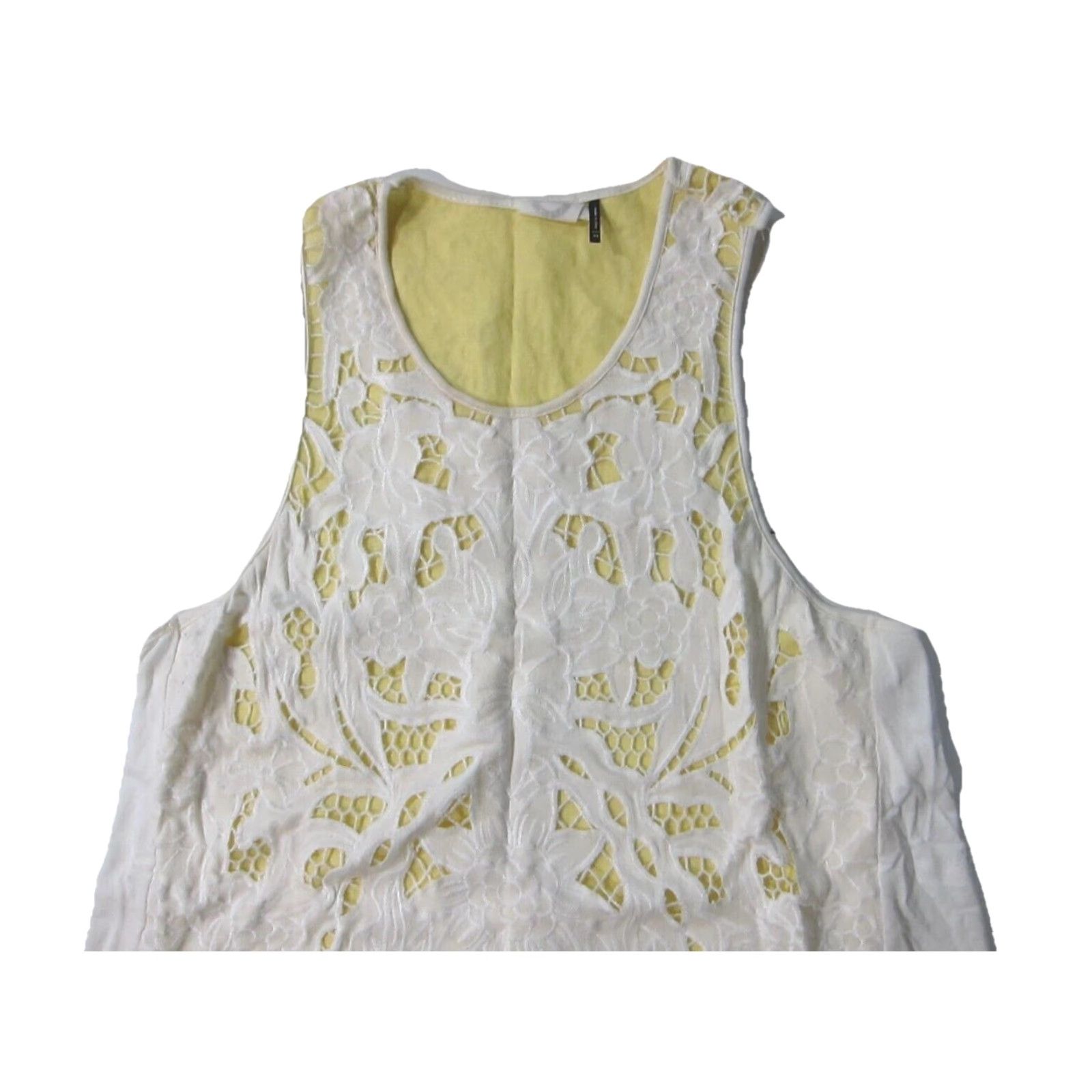 Vintage Akemi + Kin Ivory Yellow Embroidered Soft Cotton Sleeveless Tank Blouse Top XS Size XS / US 0-2 / IT 36-38 - 4 Thumbnail