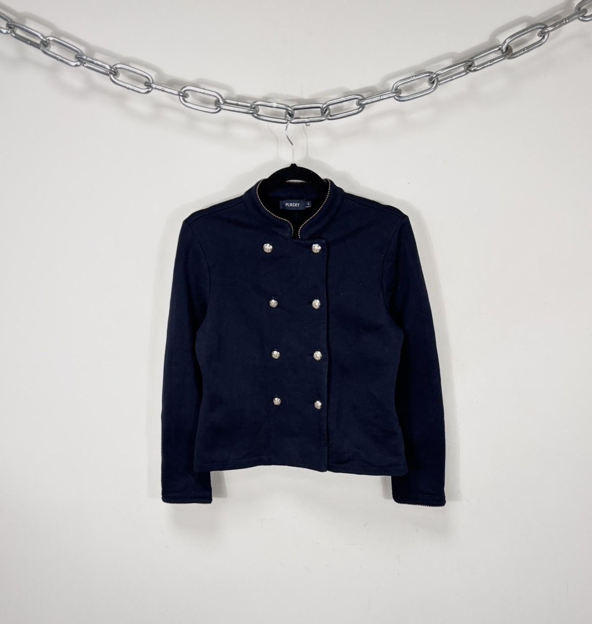 Purdey Women’s Navy Blue Double Breasted Structured Jacket